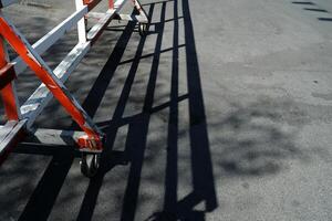 Movable Fence with Shadow on Ground. photo