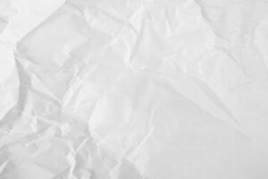 White Crumpled Paper Texture Background. photo