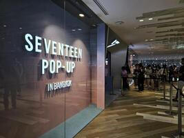 BANGKOK, THAILAND  DECEMBER 21, 2023 Seventeen Pop up in Bangkok shop. Seventeen is a famous South Korean boy band formed by Pledis Entertainment. photo