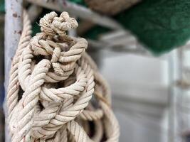 Close up Messy Old Rope. photo