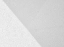 White Stucco Wall with Light Beam and Shadow Background. photo