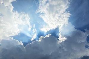 Beautiful White Cloud and Blue Sky Background. photo