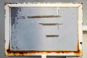 Old Rusty Metal Sign Frame Background. photo