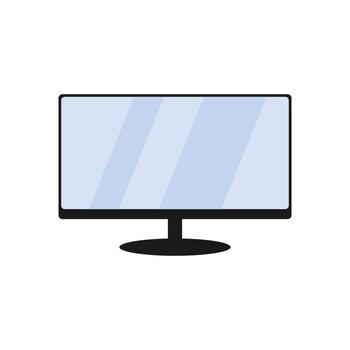 computadora monitor con un plano pantalla adecuado para oficina, tecnología, programación, codificación, diseño, juego de azar, y en línea comunicación conceptos. vector