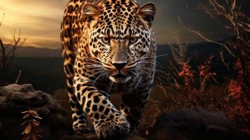 ai generado leopardo alto calidad imagen foto