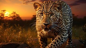 ai generado leopardo alto calidad imagen foto