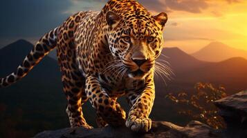 AI generated leopard high quality image photo