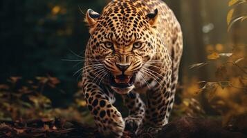 ai generado leopardo alto calidad imagen foto