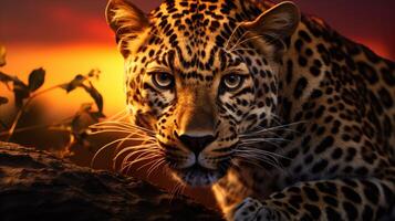 ai generado leopardo alto calidad imagen foto