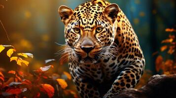 ai generado leopardo alto calidad imagen foto