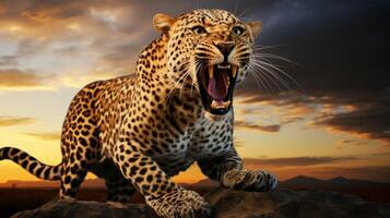 AI generated leopard high quality image photo