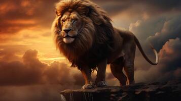 AI generated lion high quality image photo