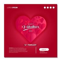 happy valentine's day  social media post card template vector