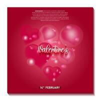 happy valentine's day abstract ballon vector illustration background