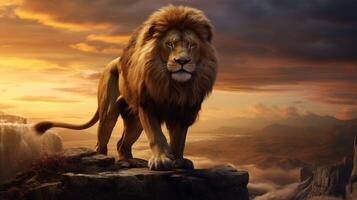 AI generated lion high quality image photo