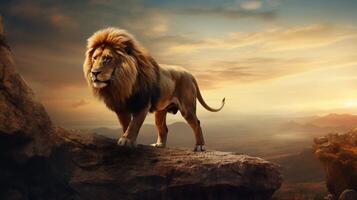 AI generated lion high quality image photo