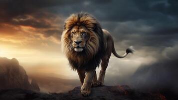 AI generated lion high quality image photo