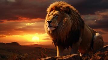 AI generated lion high quality image photo