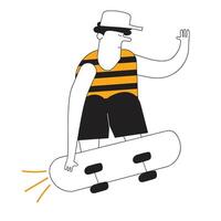 Boy Skateboard Element Illustration vector