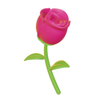 3d illustratie van liefde bloem voor Valentijnsdag dag png