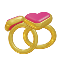 3d illustration de engagement bague pour la Saint-Valentin journée png