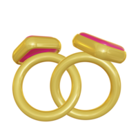 3d illustratie van verloving ring voor Valentijnsdag dag png