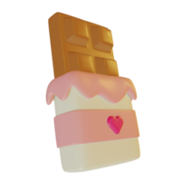 3d ilustración de dulce chocolate para San Valentín día png
