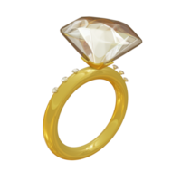 3d illustratie van verloving ring voor Valentijnsdag dag png