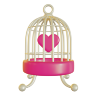 3D Illustration of Heart in the cage for Valentine's Day png