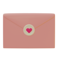 3D Illustration of mail love letter for Valentine's Day png