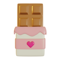 3d illustratie van zoet chocola voor Valentijnsdag dag png