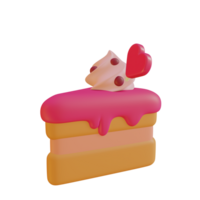 3d illustration av kaka för hjärtans dag png