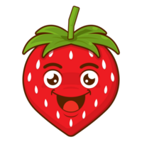 strawberry smile face cartoon cute png