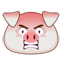 Schwein wütend Gesicht Karikatur süß png