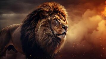 AI generated lion high quality image photo