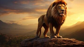 AI generated lion high quality image photo