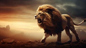 AI generated lion high quality image photo