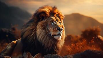 AI generated lion high quality image photo