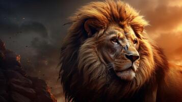 AI generated lion high quality image photo