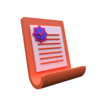 Unique Clipboard task management 3D rendering icon illustration simple.Realistic illustration. png