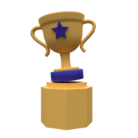 único ganadores podio tazas estrellas 3d representación icono ilustración simple.realista ilustración. png