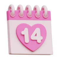 Valentijn kalender 3d icoon illustraties png