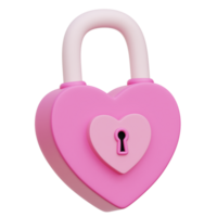 cuore lucchetto 3d icona illustrazione png