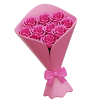 fleur bouquet 3d icône illustration png