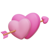 corazón flecha 3d icono ilustración png