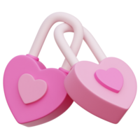 Love Padlock 3d Icon Illustrations png