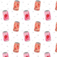 vector modelo de soda latas con fresas y sandía