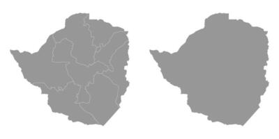 Zimbabue mapa con administrativo divisiones vector ilustración.