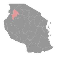 geita región mapa, administrativo división de Tanzania. vector ilustración.