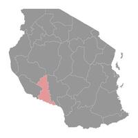 canción región mapa, administrativo división de Tanzania. vector ilustración.
